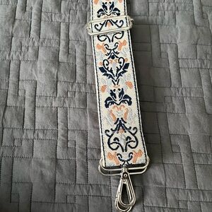 Source Unknown Embroidered Strap in Blue and Peach